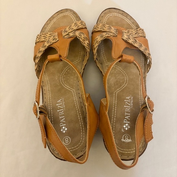 Patrizia 8 Spring Step Malorie Camel Wedge Women’s Tan Sandals Comfort Shoes - Picture 9 of 13